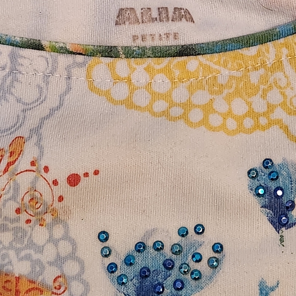 Alia Medium Multicolor Peacock Embellished Top - Picture 3 of 8